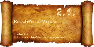 Reichfeld Vince névjegykártya